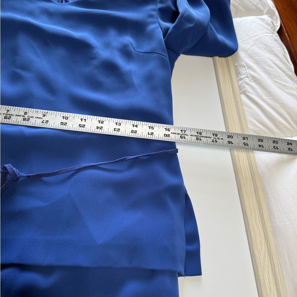 Kasper Cobalt Blue Peplum Button-Front Midi Dress – Belted – Size 8 - Picture 8 of 11